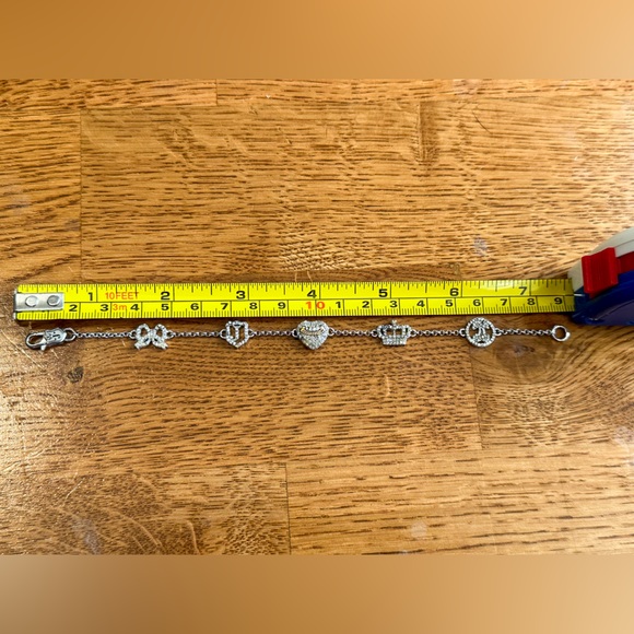 Y2K Juicy Couture Silver Color Bracelet with Heart, Cherry, Crown & Bow. - Picture 3 of 4